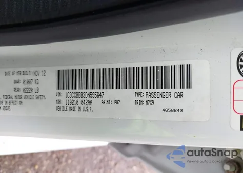 2013 Chrysler 200 Touring from USA, damaged, VIN 1C3CCBBB3DN595647